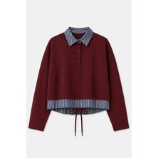 HANIQA Gömlek Manşet Detaylı Sweatshirt