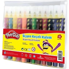 Genel Tedarik Play-Doh 12 Renk Üçgen Fırça Uçlu Kalem Pp Kutu