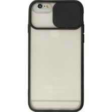 Bezos iPhone 6 Plus Kılıf Palm Buzlu Kamera Sürgülü Silikon - Siyah