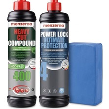 Menzerna 400 Yeşil 250ML + Powerlock 250ML + Mavi Kil + Uygılama Pedix2 Set