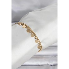 Eco Lounge 316L Çelik Gold Renk Pullu Model Kadın Bileklik