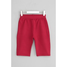 DobaKids Cosy Series Çelik Interlok Kız Çocuk Kısa Tayt Şort Etek Altı Kısa Tayt Kırmızı
