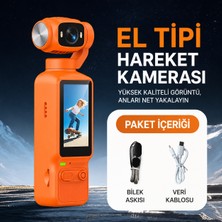 Azurtech LK-032 El Tipi Mini Gimbal Spor Kamera 1080P Hd Vlog Kamerası Döner Lensli Action Camera