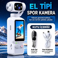 Azurtech LK-032 El Tipi Mini Gimbal Spor Kamera 1080P Hd Vlog Kamerası Döner Lensli Action Camera