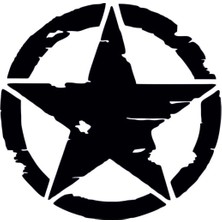 Army Star, Askeri Yıldız Off Road Sticker, 10X10 Cm, Oto Sticker,