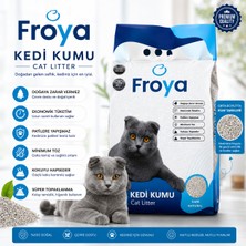 Bezos Froya Kokusuz Sade Kedi Kumu 10 Lt Orta Taneli Doğal Topaklanan Tozsuz Kedi Kumu