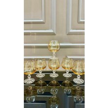 Vakıf Home Kristal Ayaklı Bohemia Gold Kahve Yanı Su Bardağı 250 cc