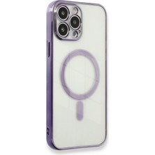 Bezos iPhone 13 Pro Kılıf Magneticsafe Lazer Silikon - Mor