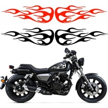 Benimser Reklam Alevli Sticker Araba, Motorsiklet, Kask, Laptop, Cam Sticker 35,5X13 cm 2 Adet