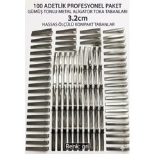Bodrum Asel 100 Adet Gümüş Metal Timsah Toka Klipsi 3.2cm - Dıy Saç Aksesuarı Yapımı Için Profesyonel Boş Toka Tabanı - Nikel Kaplama Dayanıklı Klips Seti
