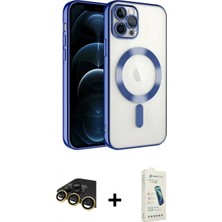 Marsilyan™- iPhone 14 Pro Max Kılıf Nova Işık Özel Seri - Şeffaf Pasifik Cam Ekran Koruyucu + Raze Metal Kamera Lens - Gd