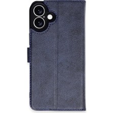 Bezos iPhone 16 Plus Kılıf Trend S Plus Kapaklı Kılıf - Lacivert