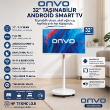 Onvo  6 GB Ram / 128 GB Rom Full Hd 32" 82 Ekran Uydu Alıcılı Android Smart Taşınabilir LED Tv