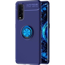Bezos Find X2 Kılıf Range Yüzüklü Silikon - Mavi