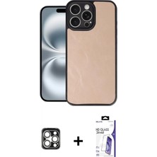 Marsilyan™- iPhone 16 Pro Max Kılıf Kıvılcım Işık Serisi - Siyah Bilvis 3x Ar Hd Cam Ekran Koruyucu + Pvd Metal Kamera Lens - Gs