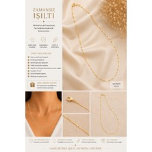 Kase Jewelry 14K Altın Kaplama, Paslanmaz Çelik, İnce ve Şık Zincir Kolye