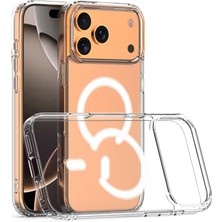 Edelfu iPhone 17 Pro Max Uyumlu - Şeffaf Yanları Silikon Kapak Arkası Mika Sararmaz Koruyucu Manyetik Kılıf