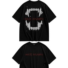 Fuddy Moda Unisex Chase Atlantic Sırt Baskılı Tişört, Oversize Rock Band Temalı Tshirt