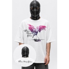 Fuddy Moda Unisex Oversize Three Days Grace Ense Baskılı Rock Band Temalı Tişört