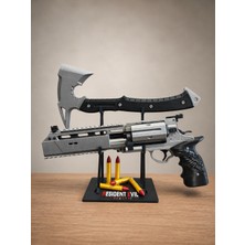 Pilovestik Resident Evil Requiem 3D Baskı Dekoratif Silah ve Balta Seti 40 cm | Standlı Koleksiyon Ürünü Maket