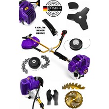 Öm-Ka Royal Benzinli Tırpan 2,3 Hp Çim Biçme Makinesi 7 Parça Ot Çim Çalı Biçme Seti 52 cc