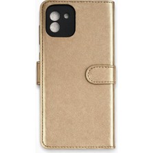 Bezos Galaxy A03 Kılıf Trend S Plus Kapaklı Kılıf - Gold