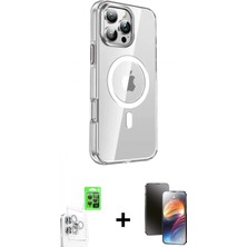 Marsilyan™- iPhone 16 Pro Kılıf Nova Doku - Siyah 3D Antistatik Mat Seramik Nano Ekran Koruyucu + Raze Metal Kamera Lens - Bz