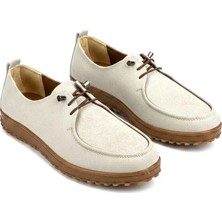 Meril Shoes Kadın Bej Süet Görünümlü Ortopedik Taban Günlük Casual Ayakkabı