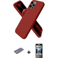 Marsilyan™- iPhone 12 Pro Kılıf Kozmos Yansıma Özel Seri - Siyah 34D Hayalet Izgaralı Cam + Renkli Kamera Lens Koruma Cam - Sı