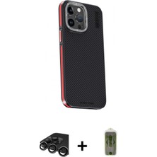 Marsilyan™- iPhone 15 Pro Kılıf Kıvılcım Modern Özel Seri - Siyah Joko Magic 5d Hayalet Cam + Raze Metal Kamera Lens - Tmgı