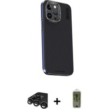 Marsilyan™- iPhone 15 Pro Kılıf Kıvılcım Modern Özel Seri - Siyah Joko Magic 5d Hayalet Cam + Raze Metal Kamera Lens - Tmgı