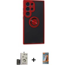 Marsilyan™- Galaxy S24 Ultra Kılıf Yörünge Çizgi - Siyah Autokit 5in1 Fiber Hayalet Polymer Nano Ekran Koruyucu + Bilvis Titan Kamera Lens - Gd