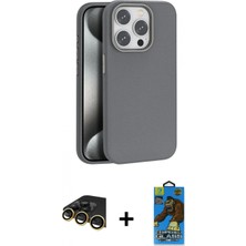 Marsilyan™- iPhone 14 Pro Max Kılıf Zirve Modern Prime - Siyah 18D Cam Ekran Koruyucu + Raze Metal Kamera Lens - Gd