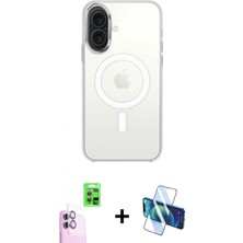 Marsilyan™- iPhone 16 Plus Kılıf Kutup Klasik Serisi - Siyah 3D Antistatik Seramik Nano Ekran Koruyucu + Raze Metal Kamera Lens - Pe