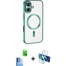 Marsilyan™- iPhone 16 Kılıf Nova Işık Özel Seri - Siyah 3D Antistatik Seramik Nano Ekran Koruyucu + Raze Metal Kamera Lens - Lt