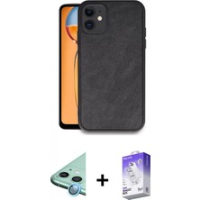 Marsilyan™- iPhone 11 Kılıf Kıvılcım Işık Serisi - Siyah Bilvis 5in1 3D Magic Cam Ekran Koruyucu + Raze Metal Kamera Lens - Mı