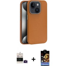 Marsilyan™- iPhone 15 Kılıf Zirve Modern Prime - Siyah Buffer Hayalet Cam Ekran Koruyucu + Bilvis Titan Kamera Lens - Pe