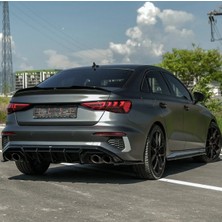 TMZ Garage Audi A3 8y Sedan S-Line 2020-2024 Arka Difüzör & Flap Seti | Sportif Tampon Altı Paket
