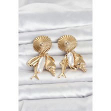 Genel Tedarik Gold Renk Deniz Temalı Vintage Kadın Küpe