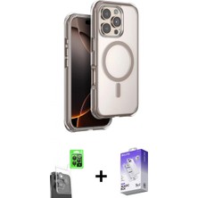 Marsilyan™- iPhone 16 Pro Max Kılıf Zirve Klasik Prime - Siyah Bilvis 5in1 3D Magic Cam Ekran Koruyucu + Raze Metal Kamera Lens - Sh