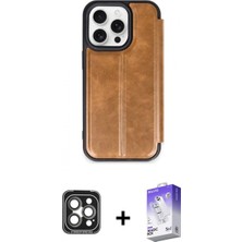 Marsilyan™- iPhone 15 Pro Max Kılıf Zirve Yansıma Serisi - Siyah Bilvis 5in1 3D Magic Cam Ekran Koruyucu + Pvd Metal Kamera Lens - Gı