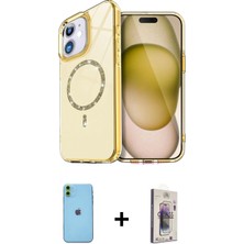 Marsilyan™- iPhone 11 Kılıf Kıvılcım Form Prime - Siyah Bilvis 3D Cam Ekran Koruyucu + Neon Fosforlu Kamera Lens - Yl
