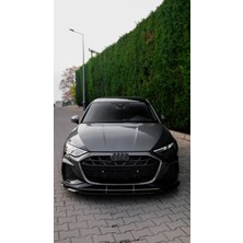 TMZ Garage Audi A3 S-Line 2025+ Body Kit Seti Ön Lip Yan Marşpiyel Difüzör Arka Flap Tavan Spoiler Piano Black Abs