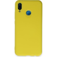 Renas Store P20 Lite Kılıf Nano Içi Kadife Silikon - Sarı
