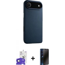 Marsilyan™- iPhone 17 Air Kılıf Zirve Modern Prime - Siyah 3D Antistatik Hayalet Cam Ekran Koruyucu + Bilvis Titan Kamera Lens - Sh