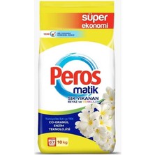 Peros Matik Yasemin Çiçeği Toz Çamaşır Deterjanı 10 kg (Sık Yıkanan Beyazlar ve Renkliler)
