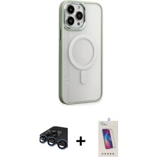 Marsilyan™- iPhone 15 Pro Kılıf Yankı Işık Özel Seri - Siyah Joko 5d Cam + Raze Metal Kamera Lens - Lt