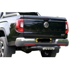 TMZ Garage 2022+ÜZERİ Uyumlu Volkswagen Amarok Arka Demir Koruma Siyah Amarok Yazılı