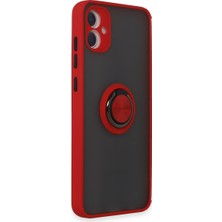 Erdo Ticaret Galaxy A05 Kılıf Montreal Yüzüklü Silikon Kapak - Kırmızı