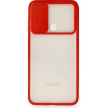 Erdo Ticaret Galaxy A11 Kılıf Palm Buzlu Kamera Sürgülü Silikon - Kırmızı